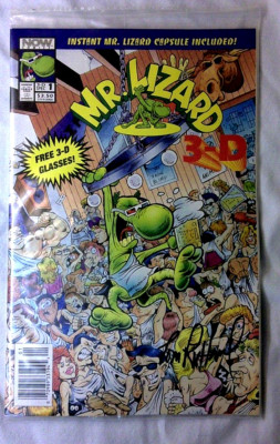 Mr.Lizard 3-D Special #1U~Now 1993~Plybagged w/Capsule~Signed