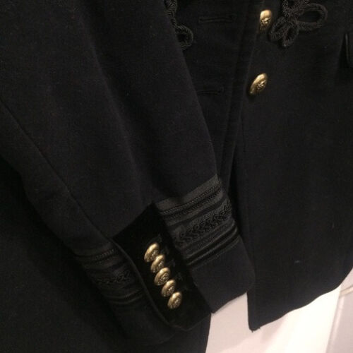 RARE GENUINE ZARA BLACK MILITARY TOGGLES EMBROIDERED JACKET BLAZER SIZE MEDIUM M - Picture 3 of 11