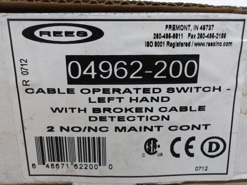 REES 04962-200 CABLE OPERATED LEFT HAND SWITCH, #319130G NIB - Picture 3 of 11