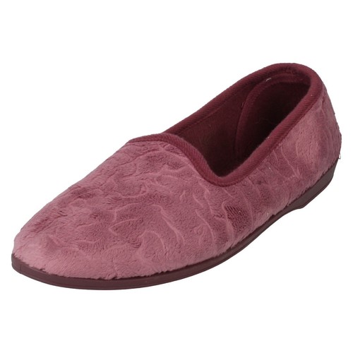 SALE Ladies Pink Blue Slip On Indoor Lounge House Textile Slippers X2026 - Afbeelding 2 van 19