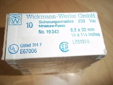 WICKMANN-WERKE 19343 Fuses 6.3 x 32 mm  (750ma &1A your choice)  20 pieces