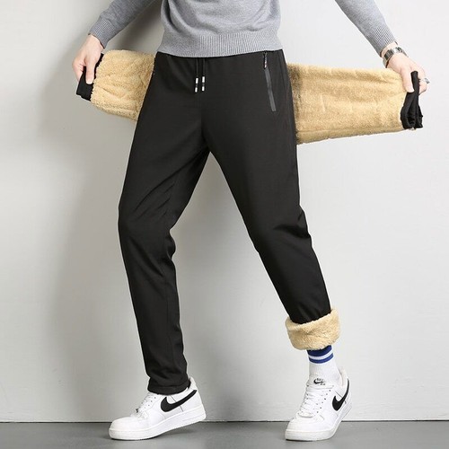Men's Fleece Casual Pants Thick Warm Staight Track Pants Sweatpants Windproof - Bild 12 von 26