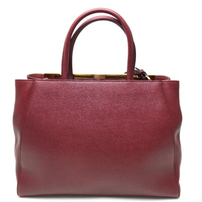 フェンディ レザー 2JOURS 2way バッグ 8BH250 FENDI 8BH250 Trois Joule Hand Bag Shoulder Bag 2way bag Dark