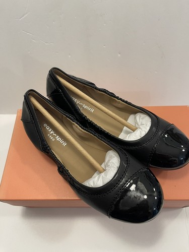 New Easy Spirit E360 Gessica 3 Black Faux Patent Ballet Flats Cap Toe Sz 5 M New - Picture 10 of 10