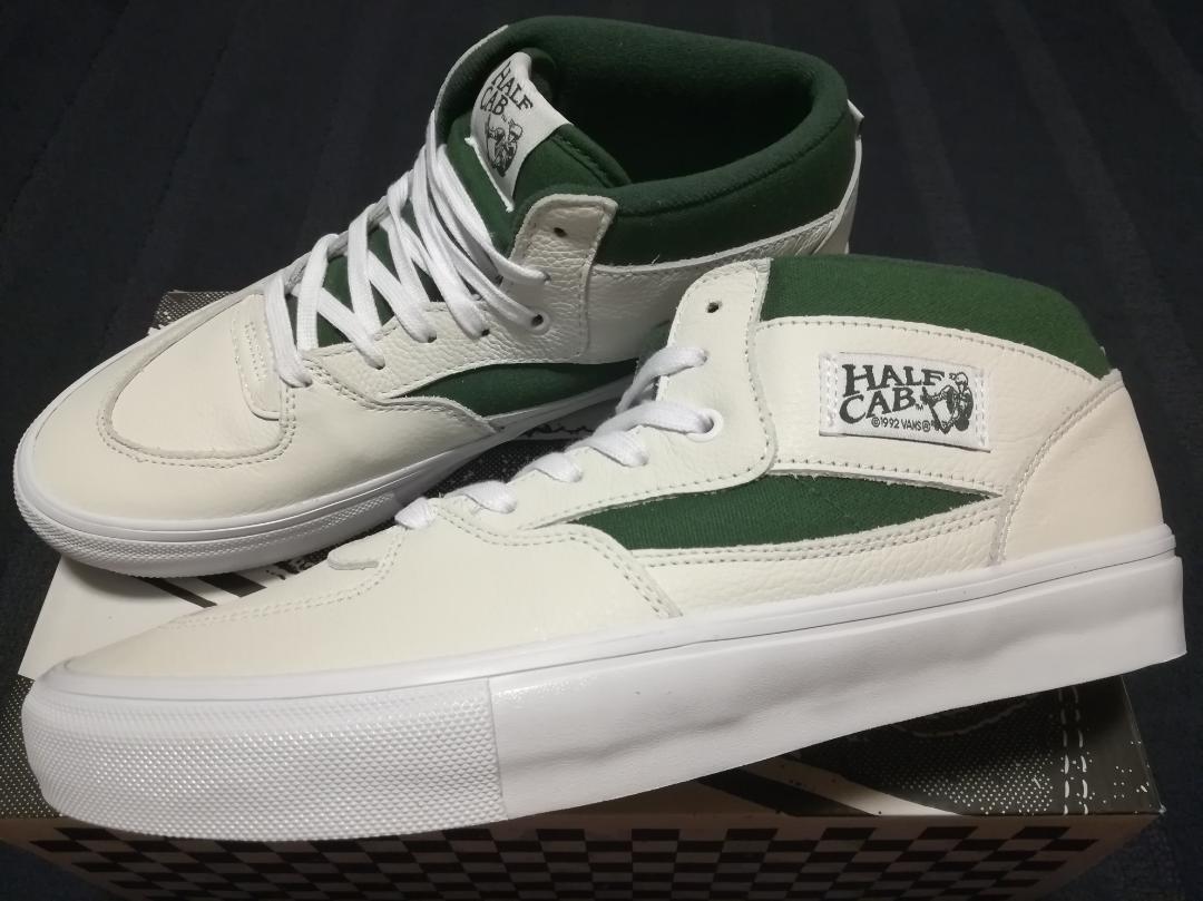 国内配送 VANS SKATE HALF CAB WHITE/GREEN VANS SKATE HALF CAB WHITE GREEN 30cm sneakers | eBay