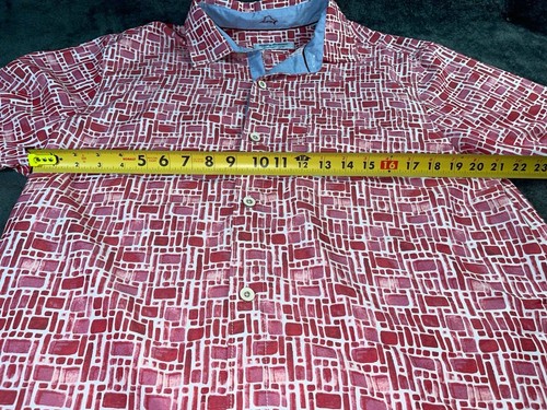 Polo uomo Tommy Bahama Coconut Point Island Zone salmone geometrico taglia L - Foto 8 di 12