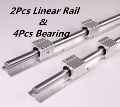 2pcs SBR10 300-1000mm Linear Slide Guide Shaft Rail Fully Supported /& 4X SBR10UU