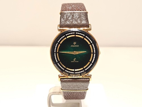 VINTAGE LUXURY GOLD PLATED GREEN DIAL SWISS MEN'S LADIES QUARTZ WATCH "JOWISSA" - Picture 6 of 18