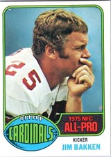 1976 Topps #290 Jim Bakken St. Louis Cardinals All-Pro Football Card 