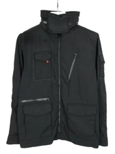 PEAK PERFORMANCE Rig Jacket Men's MEDIUM Full Zip Hidden Hood Lightweight Black