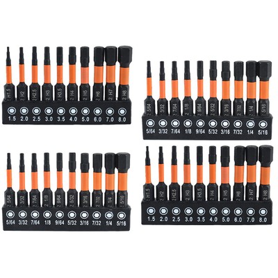 10/20 Pcs Allen Key Drill Bit Set S2 Steel Metric & SAE 1/4 Hex-Shank 2 In Long