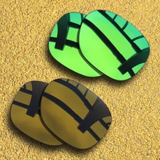 2 Pairs Polarized Lenses Replacement for-Electric Knoxville XL-Green Copper