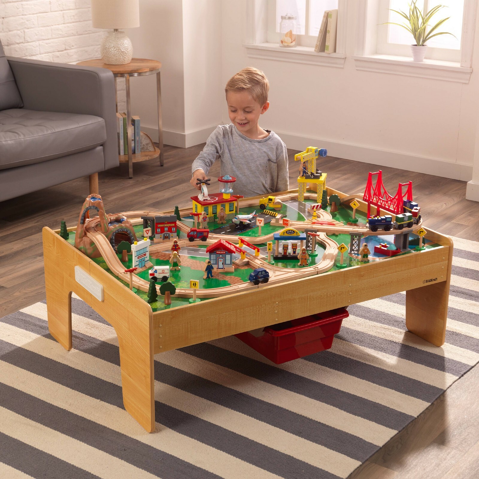 kidkraft wooden train table