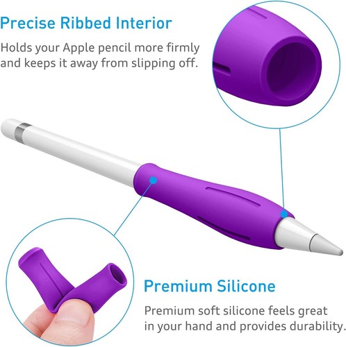 2 Pieces Silicone Grip Holder for Apple Pencil 2nd Gen iPad Pro 11 Sleeve Case - Picture 4 of 17