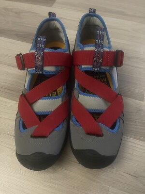 KEEN Zerraport Trail Hybrid Hiking Sandal Shoes Grey Red  display picture 3