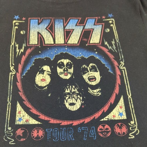 Kiss Shirt Tour '74 Girls Black Retro Short Sleeve Youth Small - Picture 4 of 8