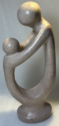 Modern Art Minimalist Carved Stone Statue Parent Child Kenya VTG MCM 10.5x4.5” - Picture 5 of 12