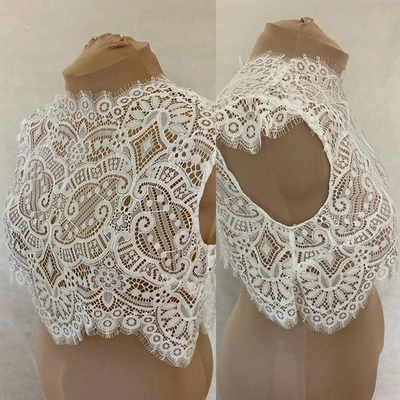#ad #ad Bolero Topper Jacket for Bride High Neck Appliques Lace Beading Cap Sleeves $44.49