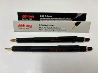 rOtring 800 retractable Pencil 0.5 mm and Ballpoint Pen Black Metal