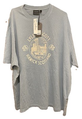 Lyle & Scott Men's Skipton Blue T Shirt Graphic Hawick Scotland Size 4XL NEW TAG