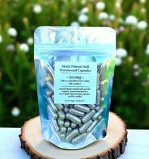 Black Walnut Hull & Wormwood Capsules Organic Parasite Blend Supplement Cleanse