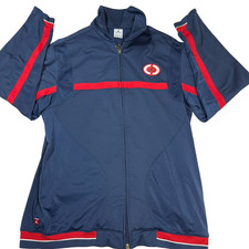 Nike Air Jordan Mens Track Jacket Size L Navy Red Retro 90s Y2K Full Zip Logo