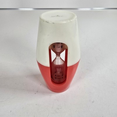 Vintage Nevo Sand Timer Hourglass Toothbrush Timer Red White Made In Hong Kong