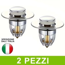 TAPPO UNIVERSALE POP-UP CLICK CLACK LAVABO BIDET NO PILETTA - SET 2 PEZZI