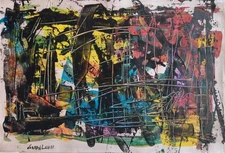 Norman Lewis Signed Abstract Expressionist Oil Painting on Canvas - American Art