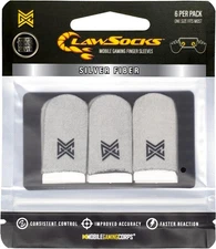 6 Pack Mobile Gaming Corps ClawSocks Phone Gaming Finger Sleeves - Silver Thread