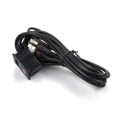 3.5mm Car Boat Audio USB AUX Adapter Dash Flush Mount Panel With 1.5M Cable