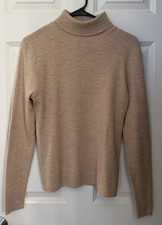 Vintage Pendleton 100 Wool Turtlneck Sweater, Tan/Beige,Size 40 US 8-10 or M 