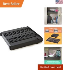 Adjust-A-Shelf Locker Shelf, Easy to Use, Extends to Fit Your Locker, Black, ...