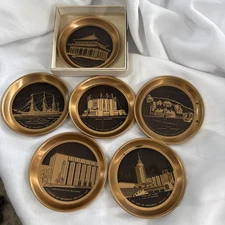 1933 Chicago World's Fair 3" Copper Coasters Lot (6 Different)  NICE!!!