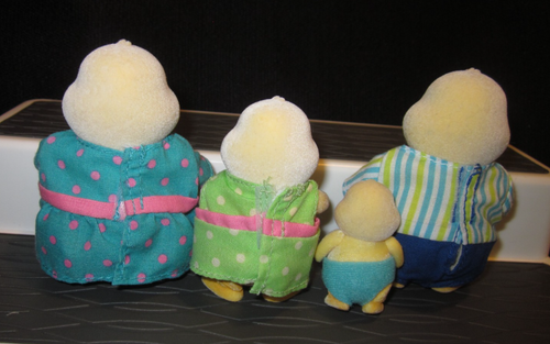 Li'l Woodzeez "Quickquack Duck Family" Mom Dad Sister Brother Flocked Figure Lot - Picture 2 of 13