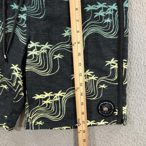 Rip Curl Mirage Board Shorts Mens 28 Black Palm Tree Swim Trunks Quick Dry Beach - Picture 5 of 16