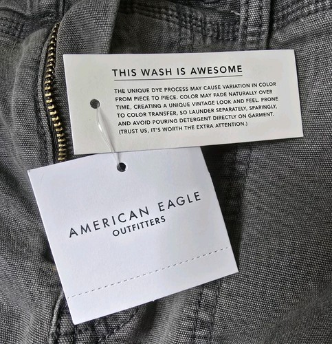 NWT American Eagle Cargo Pants Classic Bootcut Gray 2L Stretch Mid-Rise - Picture 17 of 19