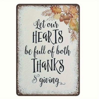 Aluminum Let Our Hearts Be Full of Bath Tin Metal Signs Home Décor 8x12 