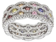 Cubic Zirconia Rhodium Over Silver Ring 4.58ctw