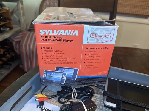 Sylvania 7" Dual Screen Portable DVD Player w/Carry Bag/Remote/Power Supply - Picture 10 of 12