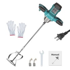 2500W Electric Cement Mixer Handheld 6 Speed Paint Concrete Mixing Machine US