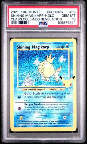 Pokemon Shining Magikarp Holo Celebrations Classic Collection 66/64 PSA 10