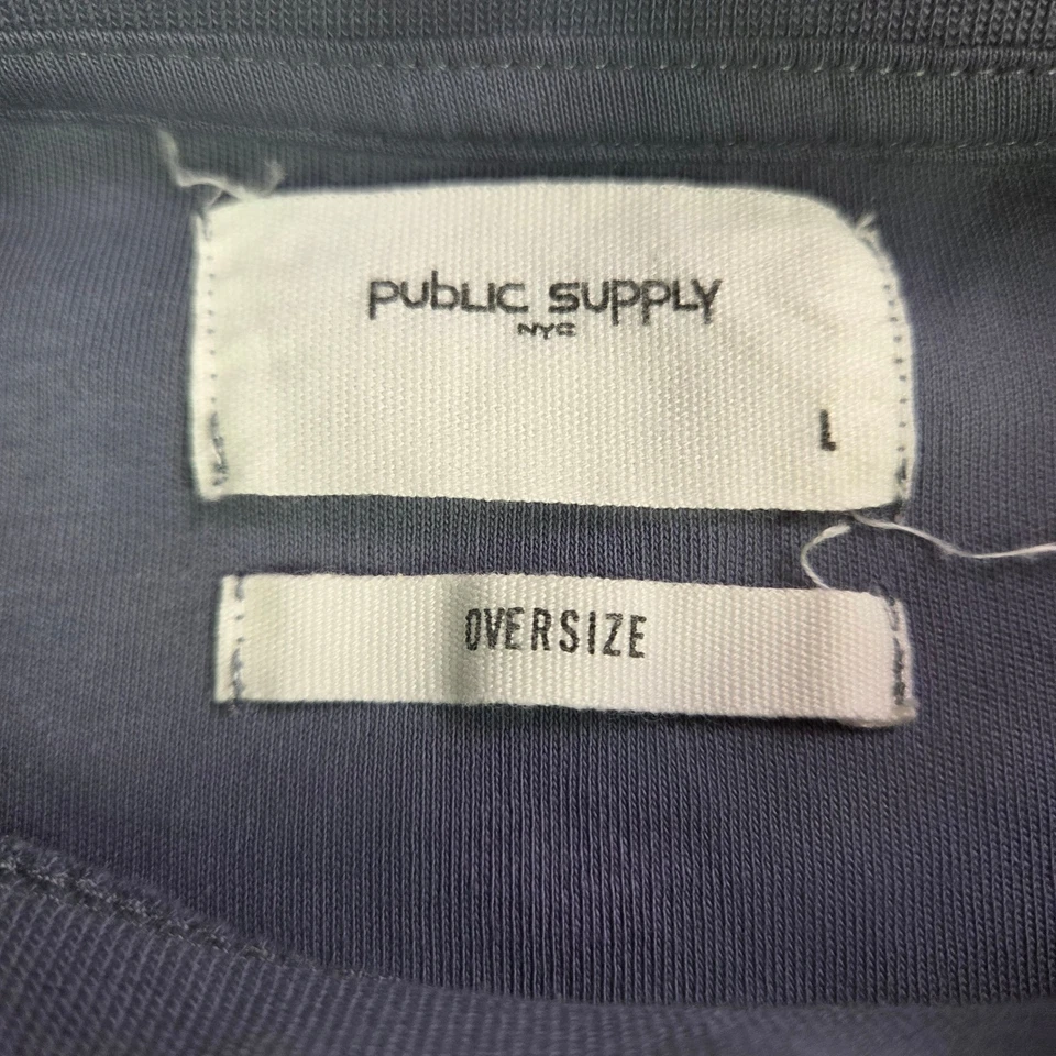 Public Supply NYC Hombre Camiseta Grande Gris Algodón Estilo Grande P967100DBR7 Foto 3 de 4