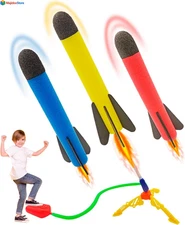 Foam Rocket Launcher for Kids - Includes 3 Rockets and Stand - Outdoor Toy Boys 
