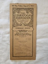 1913 Saratoga Race Track Program 