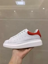 US size 8 Alexander McQueen Oversized White Red Velvet Tail Sneakers