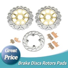 Front Rear Brake Discs Pads For Kawasaki ZX6R 1998-2001 ZX-6R 02 ZX-9R 1998-1999