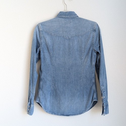 Polo Ralph Lauren Denim Supply Icon Western camicia a maniche lunghe blu, taglia XS - Foto 2 di 7