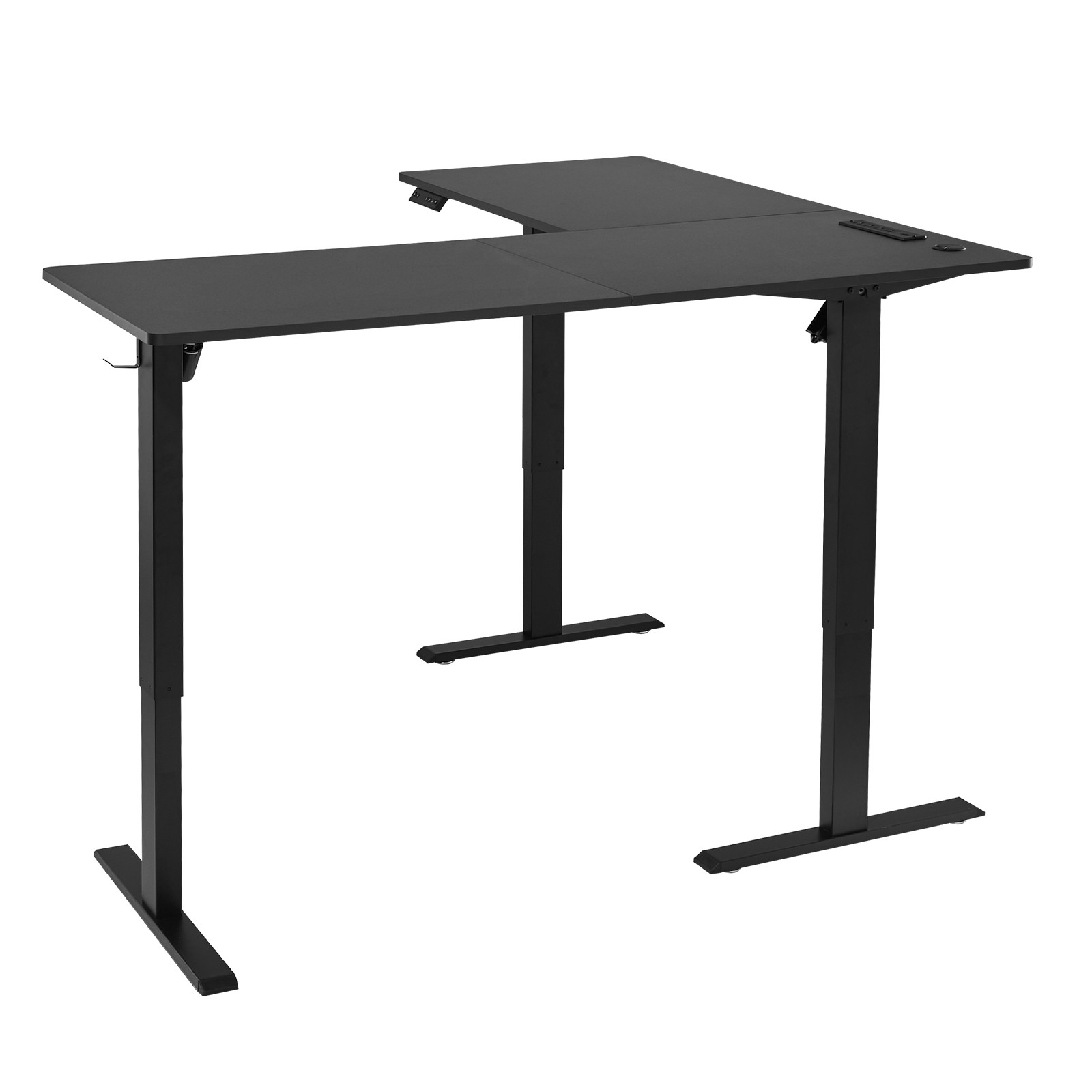 Uimoso L Shaped Desk Electric Adjustable Height Corner Gaming Desk with Wheels