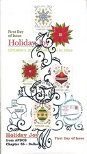 Holiday Joy (2024) FDC- w/ DCP -AFDCS Chapter 56 Cachet- vertical profile